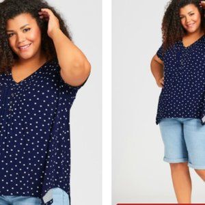 AVENUE Knit Sharkbite Tunic - navy